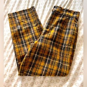 Sage the Label Yellow Plaid Trousers